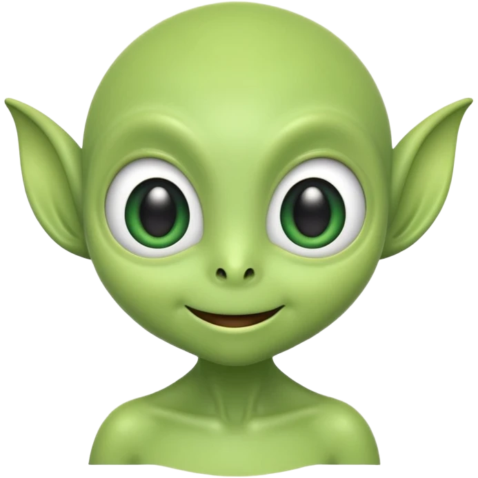 The face of a cute, bouncy green alien emoji