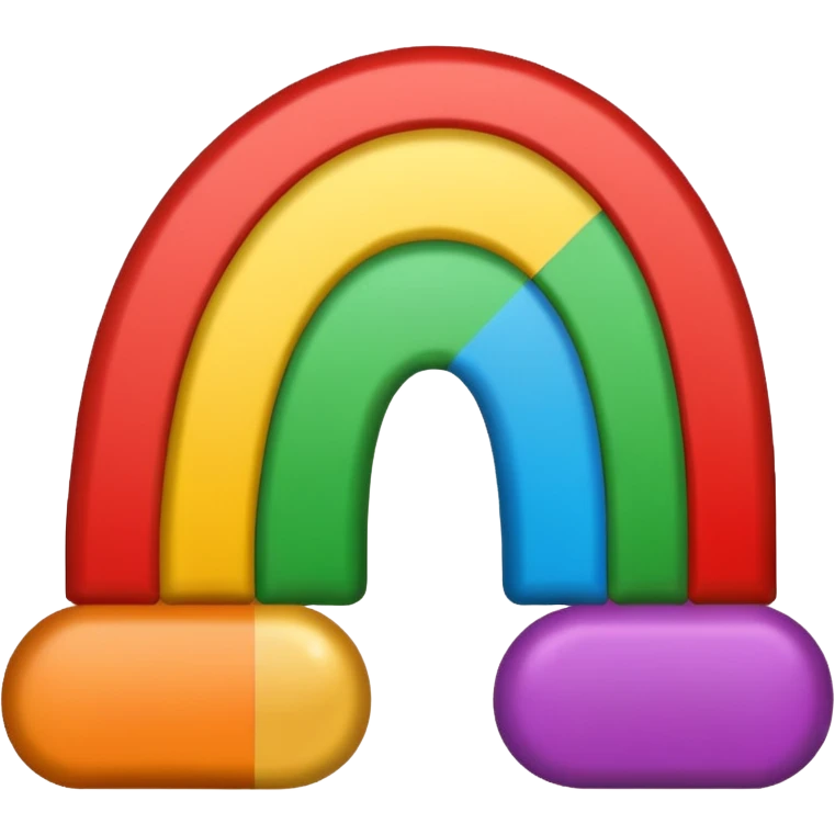 rainbow icon with three bold stripes: black on top, red in the middle, gold on the bottom, shaped like a rainbow, emoji style emoji