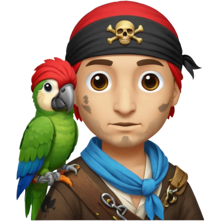 pirate and parrot emoji