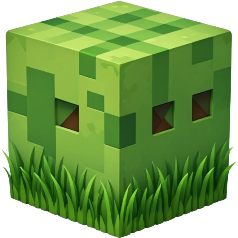 um bloco de grama do minecraft emoji