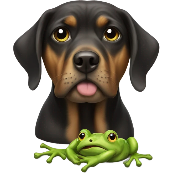 My dog ate a frog emoji