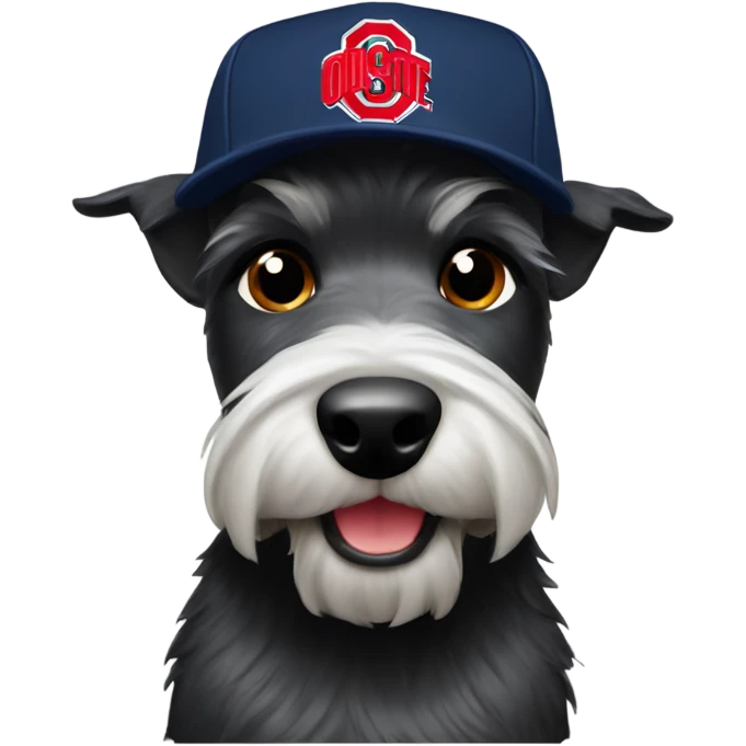 Scottish terrier with Ohio State baseball cap emoji