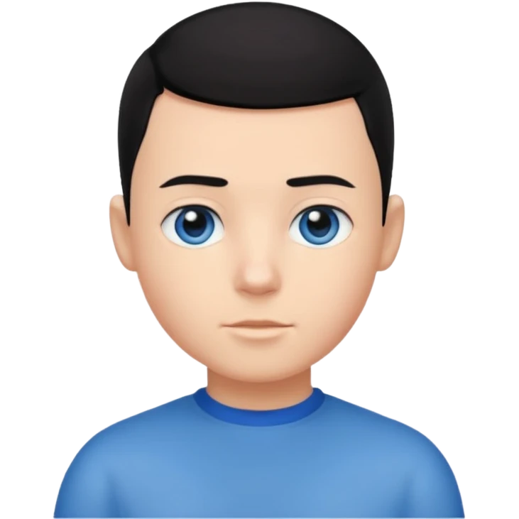 create a long buzz haircut boy that has black hair emoji