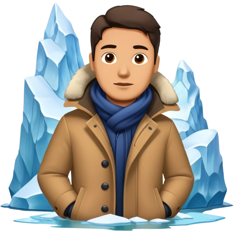 William Berg on an ice berg emoji