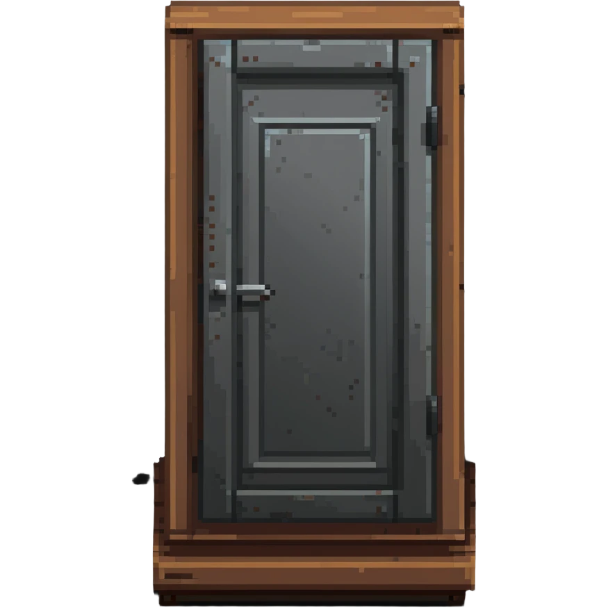 Wooden base with metal door from Rust game emoji