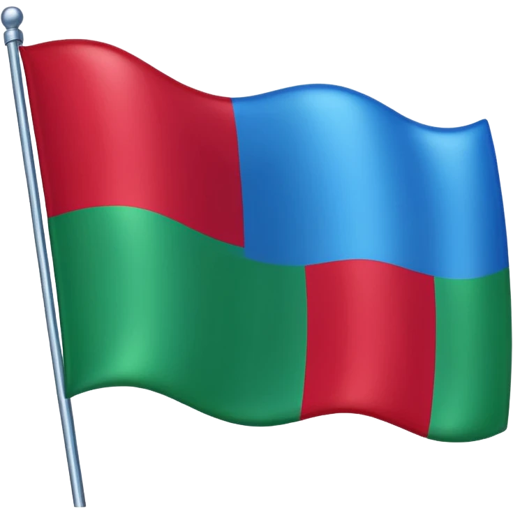 emoji flag with blue, crimson, and green vertical stripes in iOS style emoji