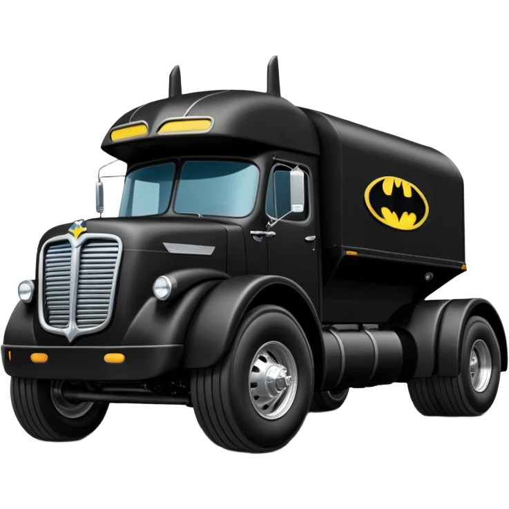 futuristic Batman’s Venomobile  loosely based on 1956 freightliner moving truck (flat long straight organically-shaped mechanical roomy interior seating inside the body) stealthy town hot rod desert dirt racing rwd buggy  emoji