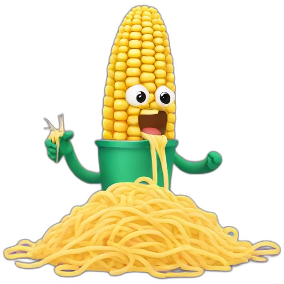 corn eating spaghetti  emoji