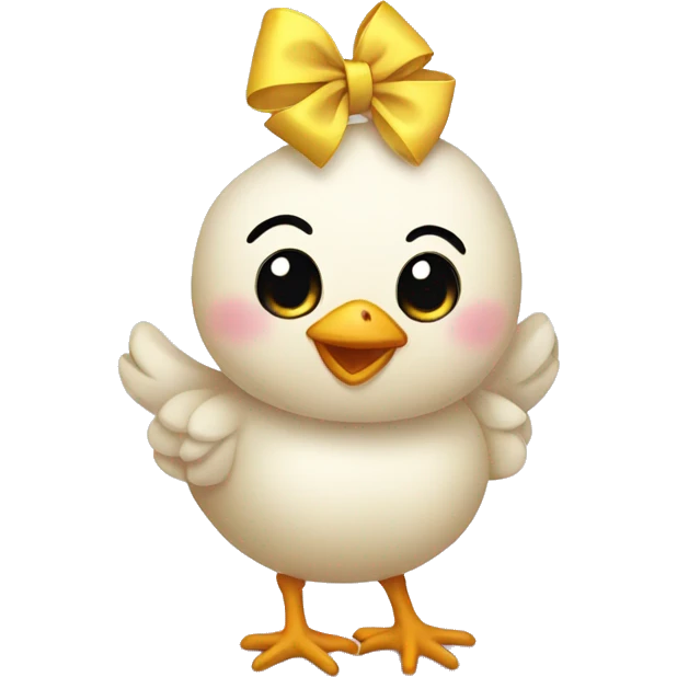 Chick with a bow emoji