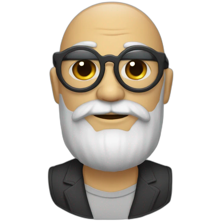 Homme chauve avec des lunettes et une barbe emoji