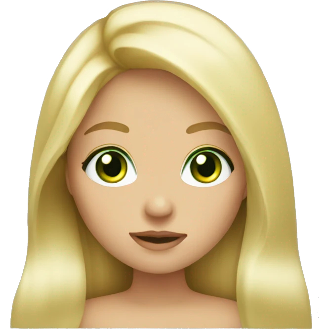 Blonde Long hair girl green eyes emoji