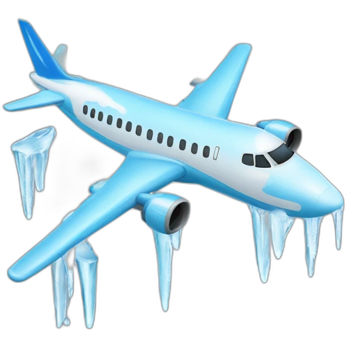 Frozen Airplane with icicles emoji