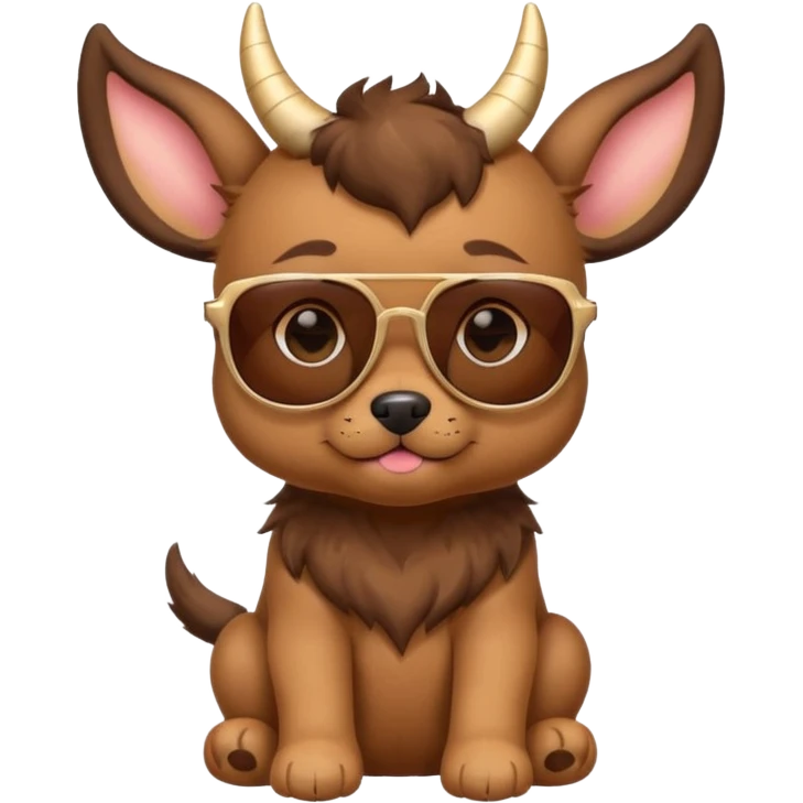 baby puppy with horns and sunglasses emoji
