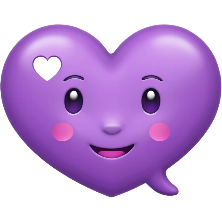 chat bubble emoji with a purple heart inside of it emoji
