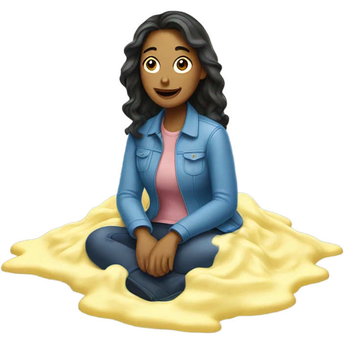 Woman sat in mayonnaise  emoji