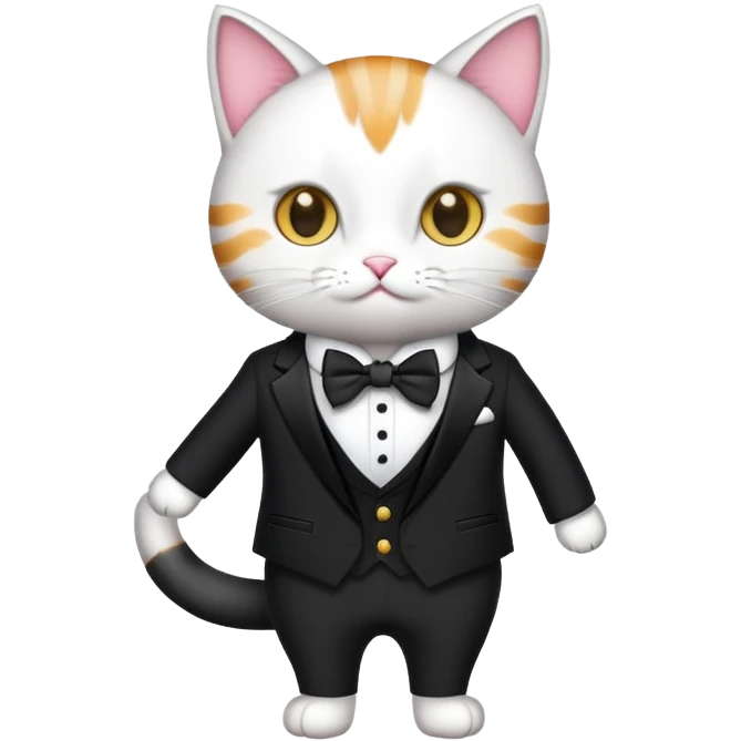 cat in a formal suit emoji