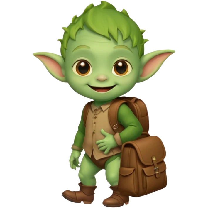Goblin small baby  school  bag  emoji