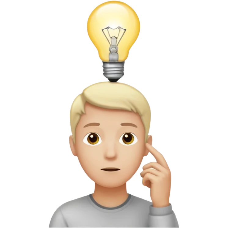 Generate a realistic emoji of someone someone figuring something out being smart about it emoji
