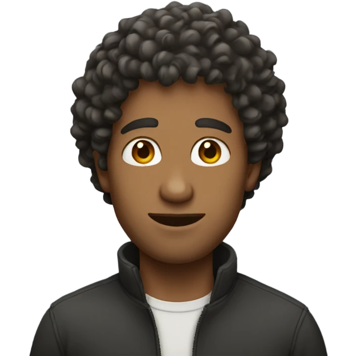 Man with curly hair  emoji