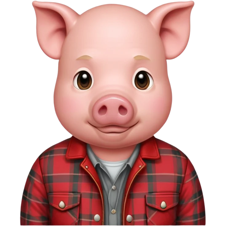 pig man with grey shirt and red plaid jacket emoji