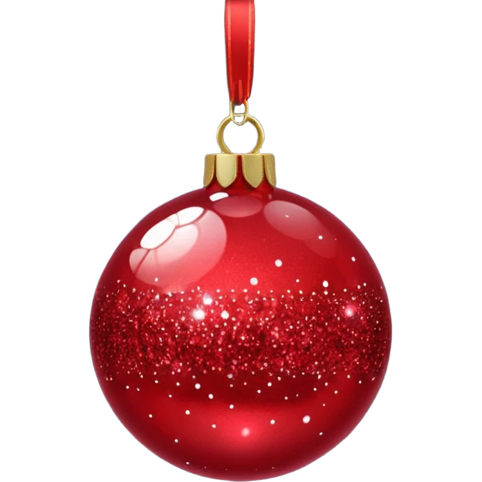 Red glitter ball ornament emoji