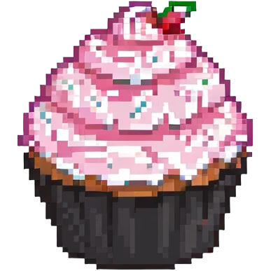 cupcake with pink icing emoji
