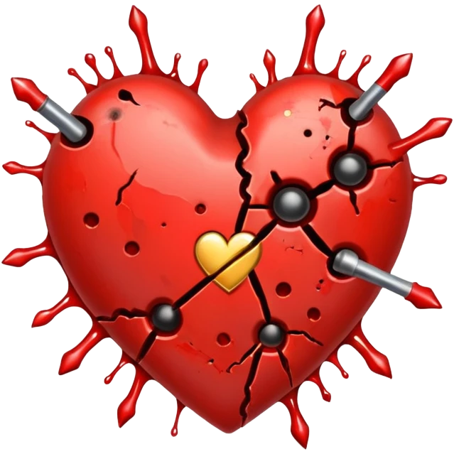 Heart with bullet holes in it  emoji