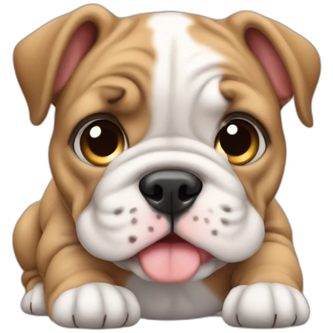 Cute baby bulldog emoji