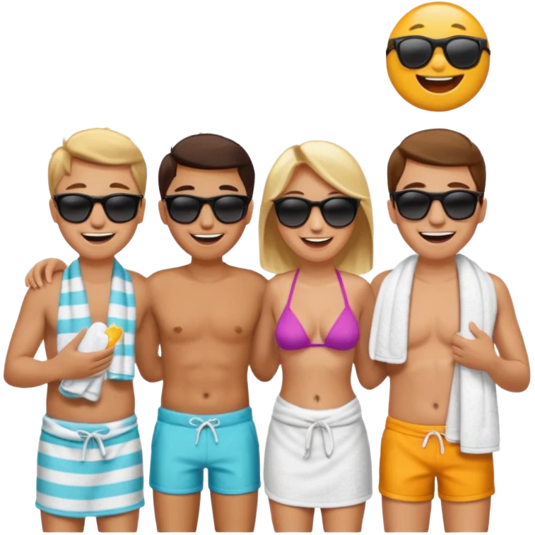 Beach, friends emoji