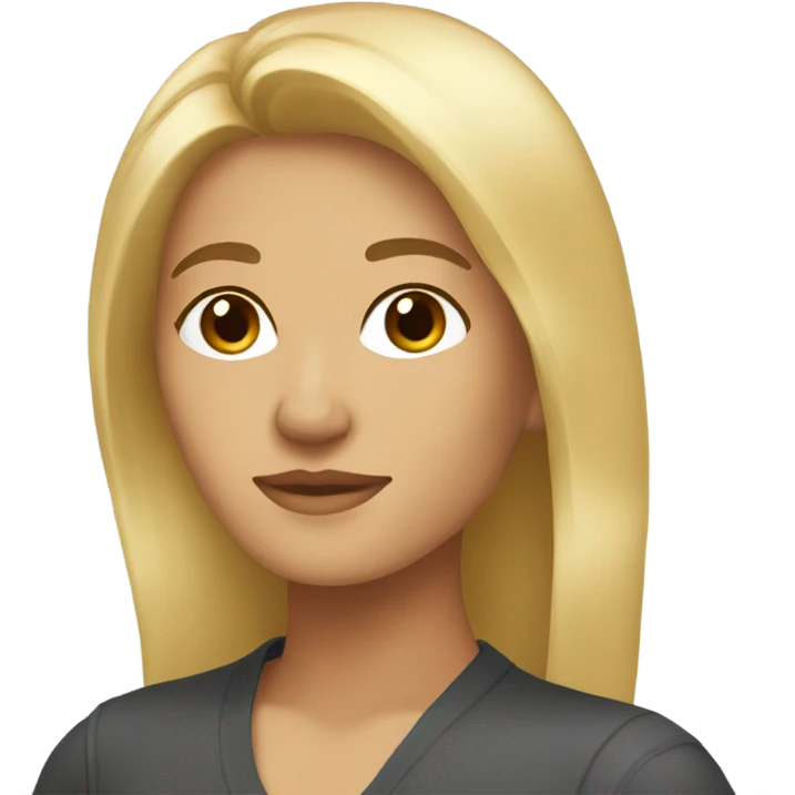 Pretty blonde woman with brown eyes, side profile emoji