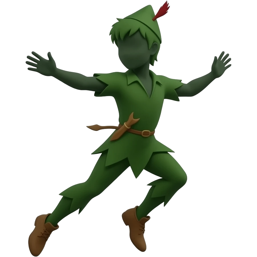 show the shadow of Peter pan emoji