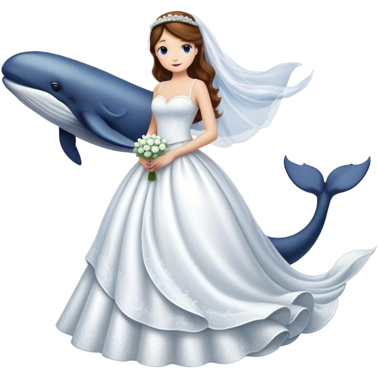 A whale in a wedding dress  emoji