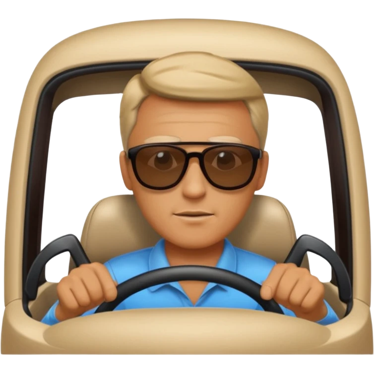 man driving a car emoji