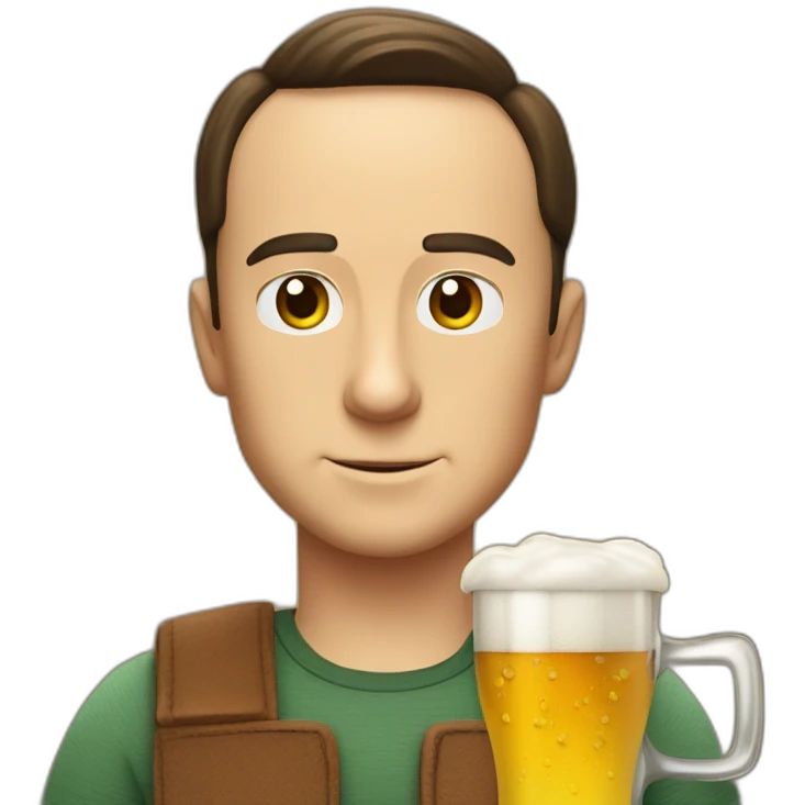 Sheldon Cooper qui boit une biere emoji