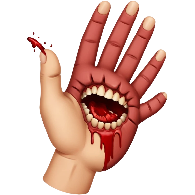 THE FINGER IS BEING BIT BY THE TEETH emoji
