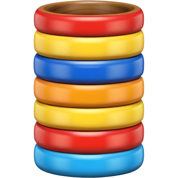 Colorful stacking rings emoji