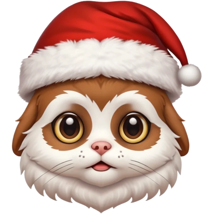cute mogwai with a santa hat emoji