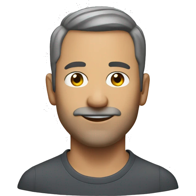45 yo man, very short hair, almost shaved. shortbeard. Salt and pepper tone emoji