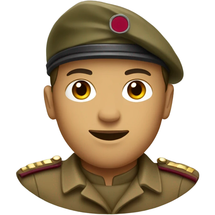 Saluting tan Soldier with maroon beret  emoji
