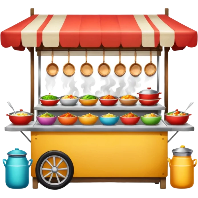 small indonesian roadside foodstall, front facing emoji