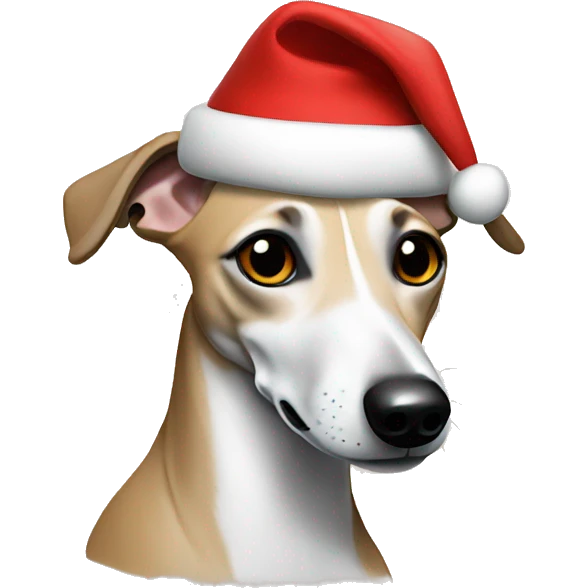 Whippet with a Santa hat  emoji