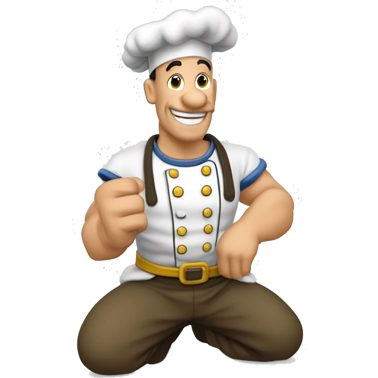 cree un imoji de Popeye le marin avec une toque de chef cuisinier emoji