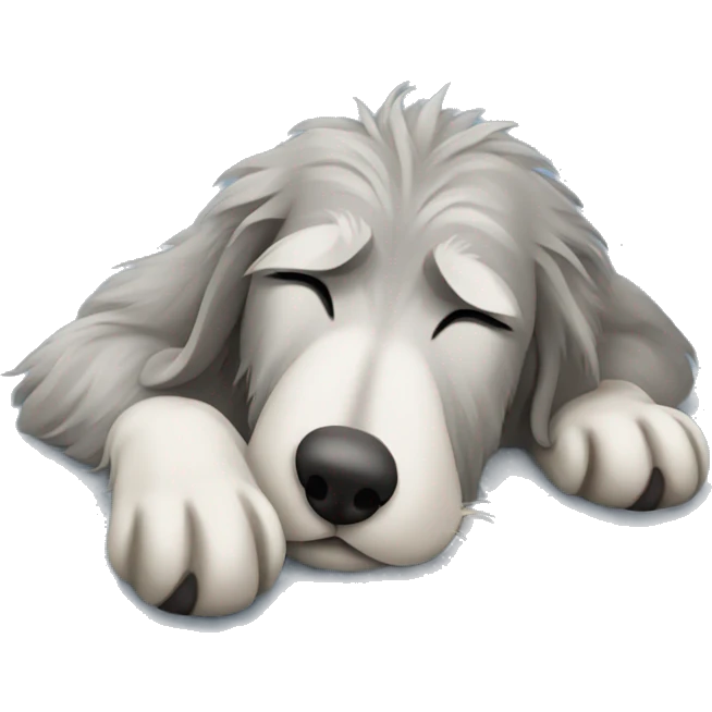  Irish wolfhound dog sleeping curled up emoji
