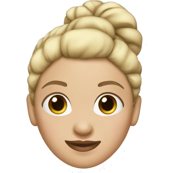 women white with blonde hair tied up in a bun emoji