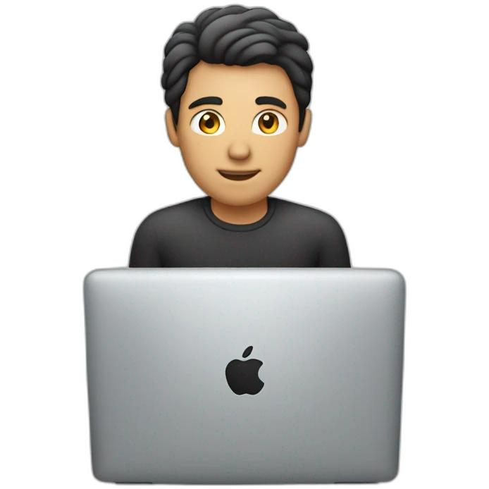 a man setting on a mac emoji