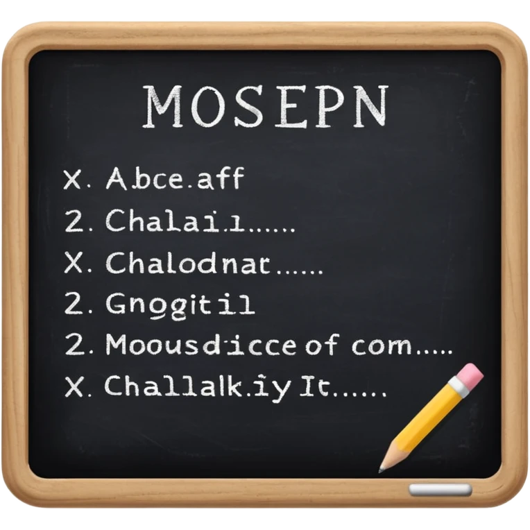 black board whith white words emoji