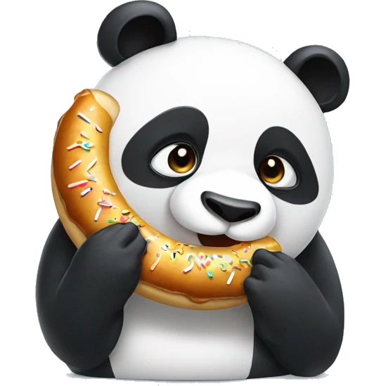 Panda with a donut head  emoji