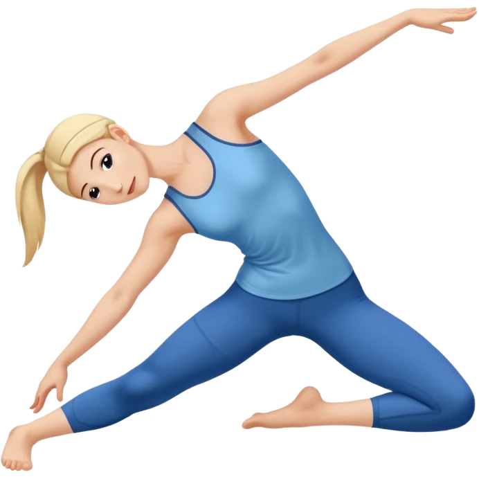 person stretching with graceful lines around emoji