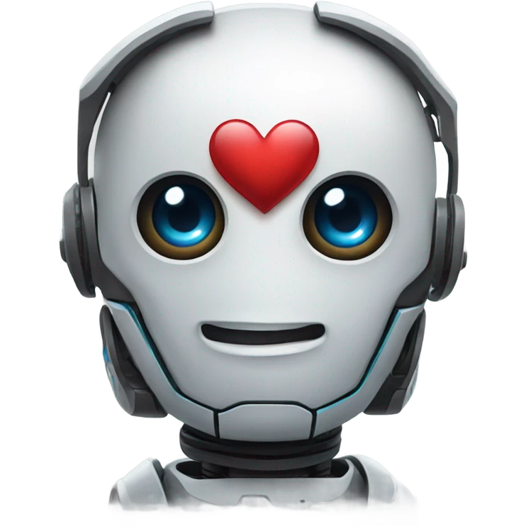 Un robot con ojos de corazón emoji