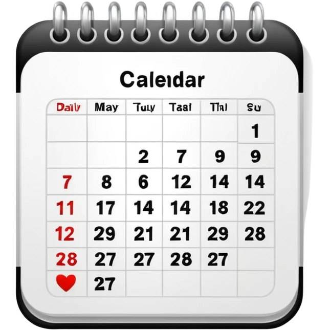 white daily date calendar emoji